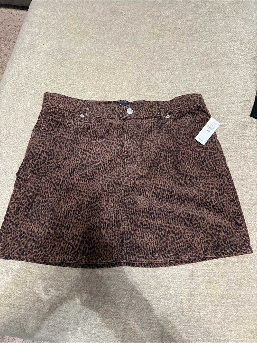 GAP Brown Leopard Print Mini Skirt